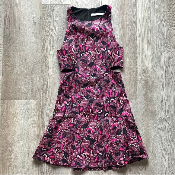 pink cut out mini dress